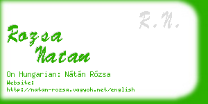 rozsa natan business card