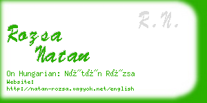rozsa natan business card
